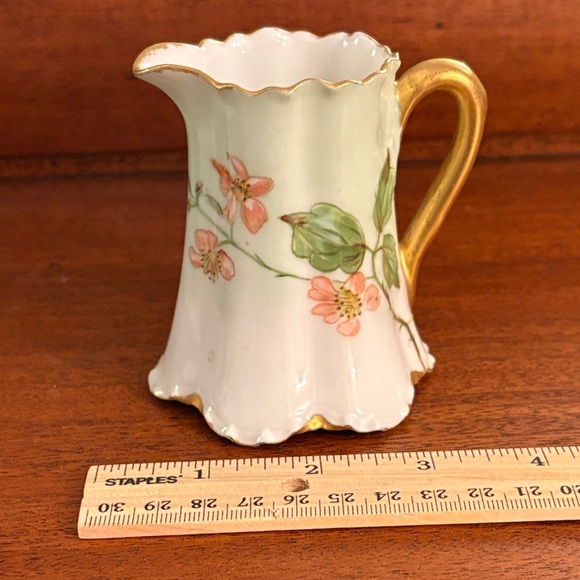 Limoges Floral Cream and Gold Pitcher - Picture 6 of 8